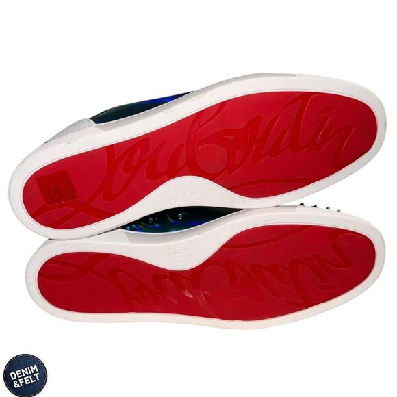 Christian Louboutin Louis Junior Spikes Iridescent Low Top Sneakers Men’s 13 NEW - Picture 14 of 15